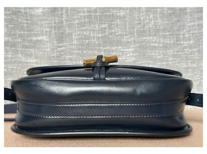 Duffle Hermès Bolsa de bambu Azul marinho - vista 3