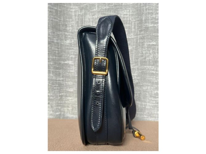 Duffle Hermès Bolsa de bambu Azul marinho - vista 5