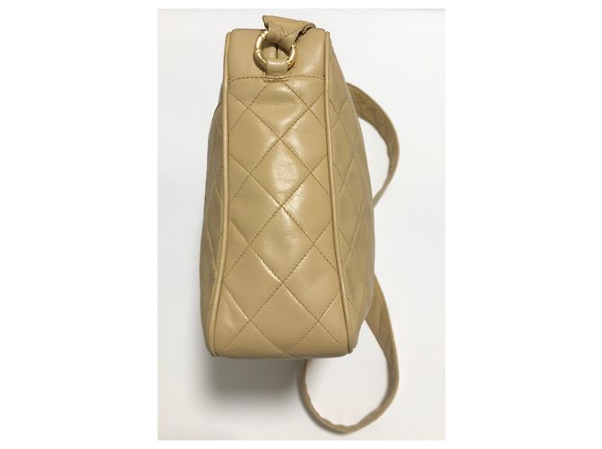 Chanel Bolsa Camera em Couro de Cordeiro Creme Cru - vista 6
