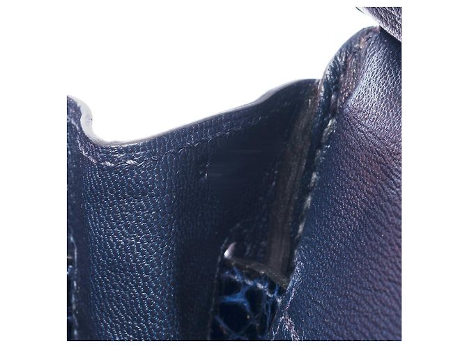 Hermès Borsa HERMES BIRKIN 30 in Pelli Esotiche Blu Navy - 101736 - vista 8