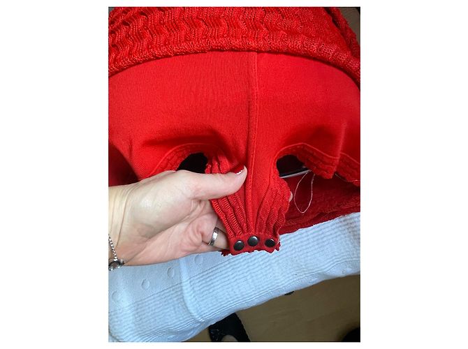 Alaïa Red Viscose Dress with Integrated Bodysuit - view 5