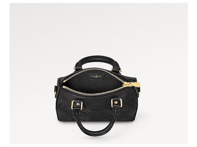 Louis Vuitton Pelle LV Speedy nano nera Nero - vista 3