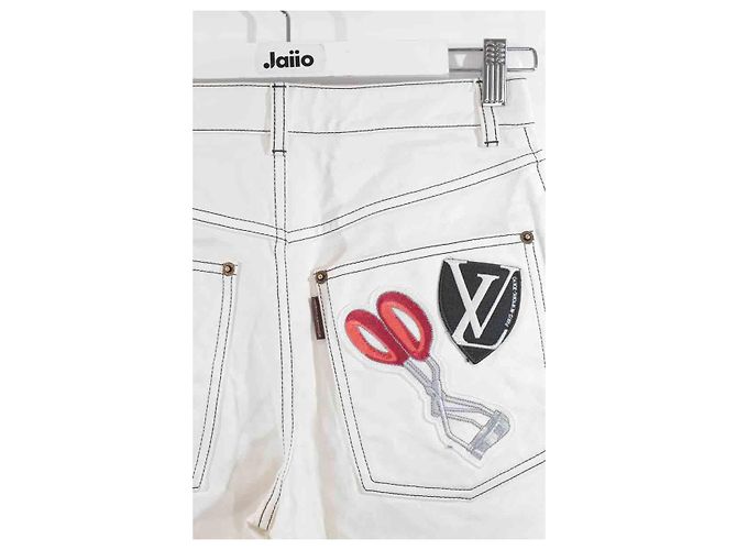 Louis Vuitton Gerade Jeans aus Baumwolle Weiß - Ansicht 4