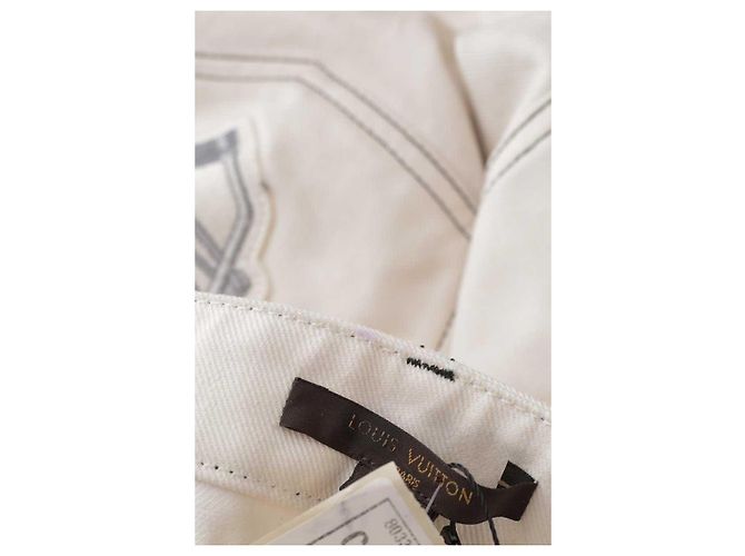 Louis Vuitton Gerade Jeans aus Baumwolle Weiß - Ansicht 5
