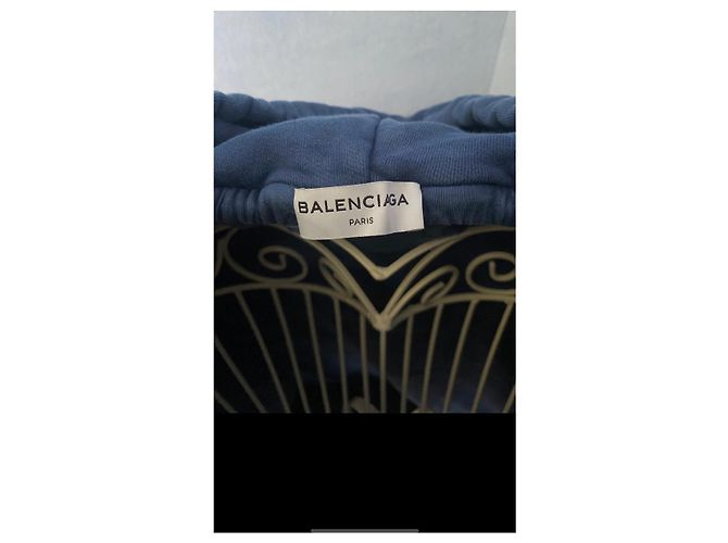 Balenciaga LOGO-HOODIE MIT MEHRFARBIGEM LOGO-PRINT VORNE Blau - Ansicht 2
