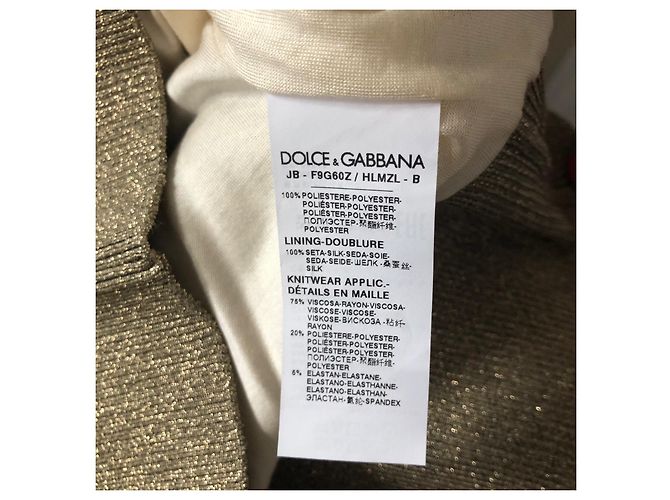Autre Marque Pull à paillettes Dolce&Gabbana Doré Soie Polyester - vue 4
