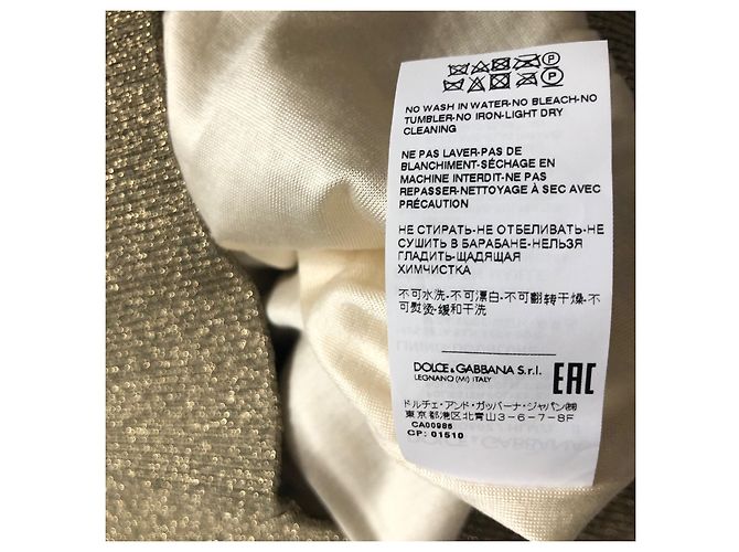 Autre Marque Pull à paillettes Dolce&Gabbana Doré Soie Polyester - vue 5