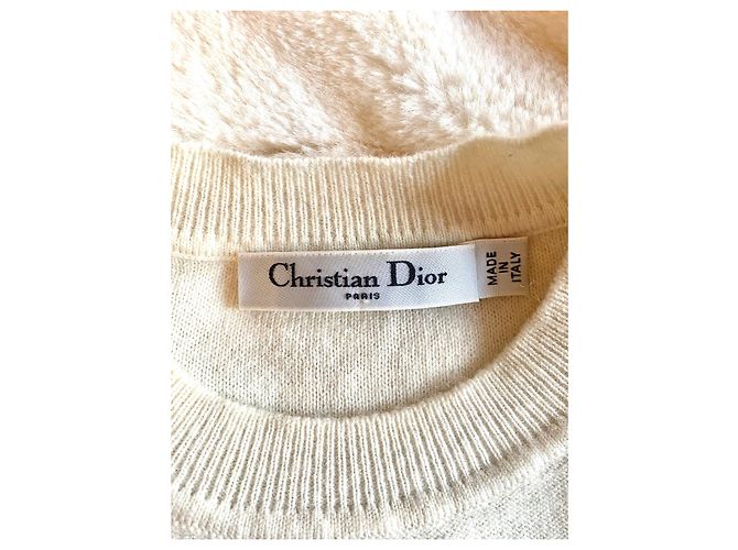Pulôver Dior J'adior 8 de cashmere preto e creme Cru - vista 2
