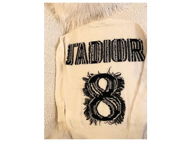 Pulôver Dior J'adior 8 de cashmere preto e creme Cru - vista 4