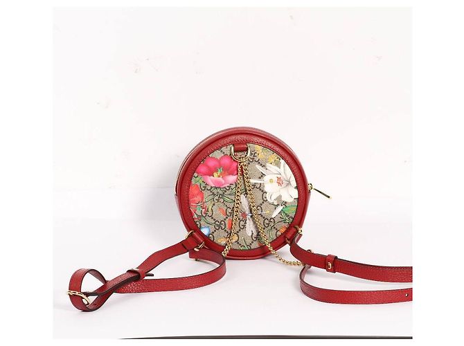 Borsa a mano Gucci Ophidia con fiori Bianco Rosso Blu Beige Arancione Giallo - vista 3