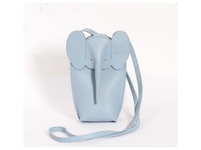 Borsa Loewe Elefante azzurro in pelle di vitello Blu chiaro - vista 2