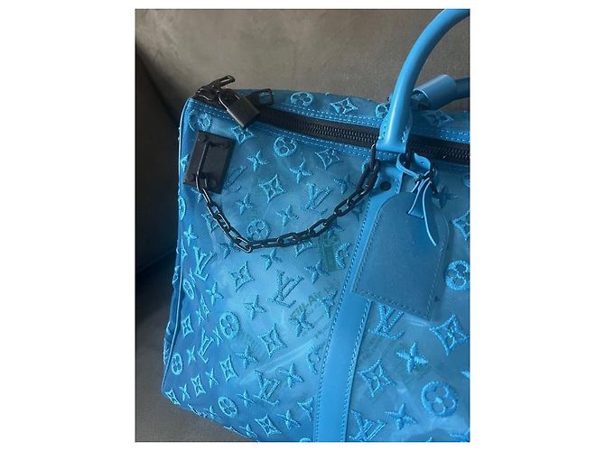 Abbesses Louis Vuitton keepall 50 édition limitée Bleu clair - vue 2