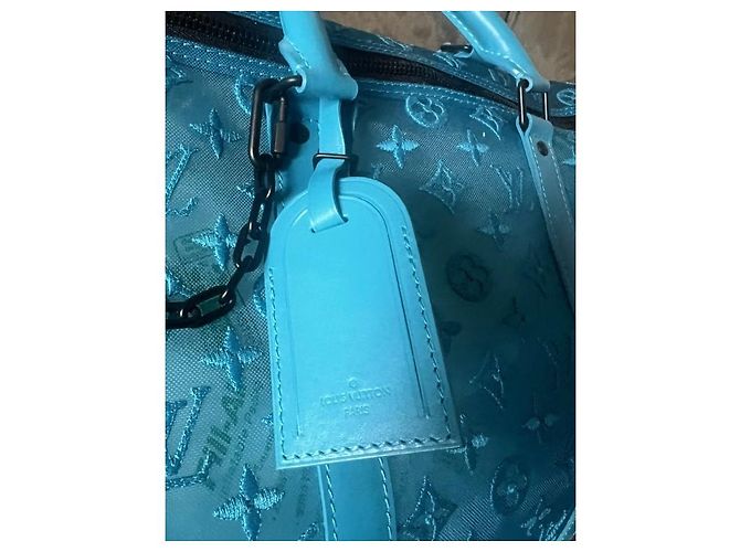 Abbesses Louis Vuitton keepall 50 édition limitée Bleu clair - vue 4