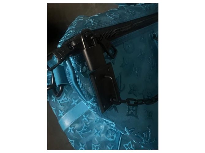Abbesses Louis Vuitton keepall 50 édition limitée Bleu clair - vue 5