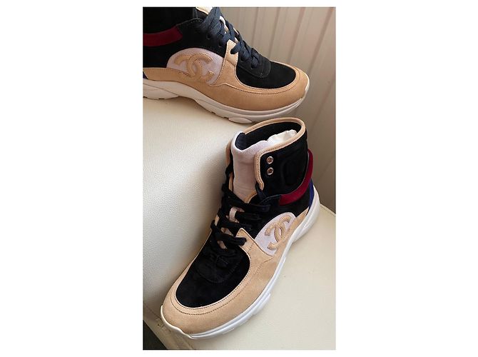 Cambon Chanel Nuove sneakers alte CC tricolore - vista 4