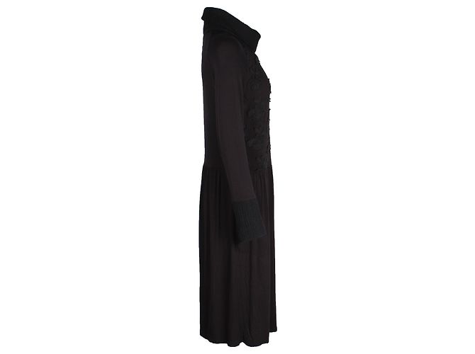 Abito Max Mara Weekend con ricamo floreale in viscosa nera Nero - vista 2