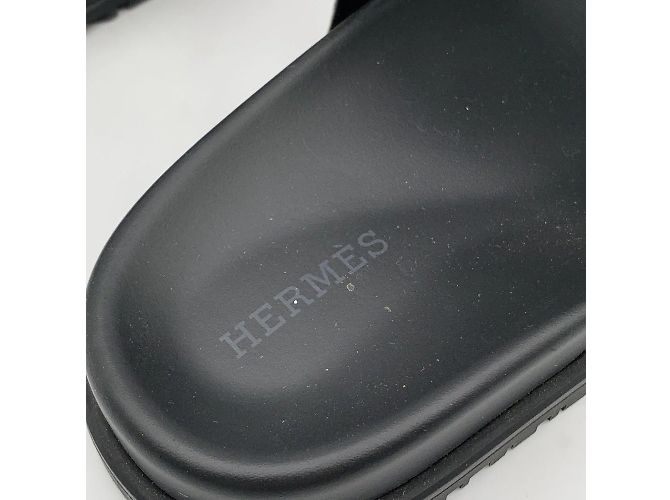 Hermès Hermes Silber Leder Chaîne d'Ancre Extra Slide Sandalen Schuhgröße 37 - Ansicht 5