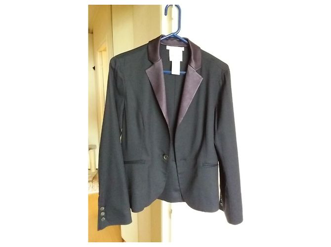 Céline Smokingjacke Marineblau mit Satinkragen - Ansicht 2