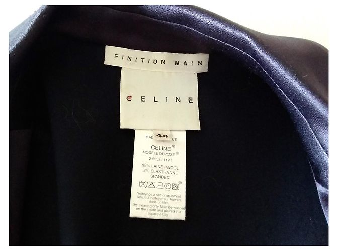 Céline Smokingjacke Marineblau mit Satinkragen - Ansicht 4