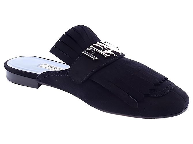 Mules Prada in pelle di cervo nera Nero - vista 3