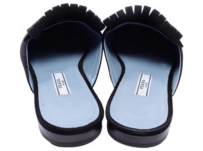Mules Prada in pelle di cervo nera Nero - vista 4