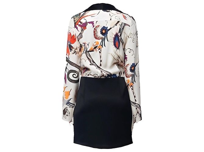 Balenciaga Iguana Seidenkleid mit Blumenmuster Eggshell Aus weiß - Ansicht 3