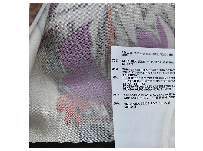 Balenciaga Iguana Seidenkleid mit Blumenmuster Eggshell Aus weiß - Ansicht 5