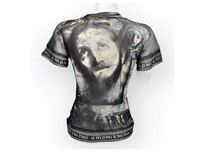 Jean Paul Gaultier Top de malla gris Colección Frida Kahlo - vista 3
