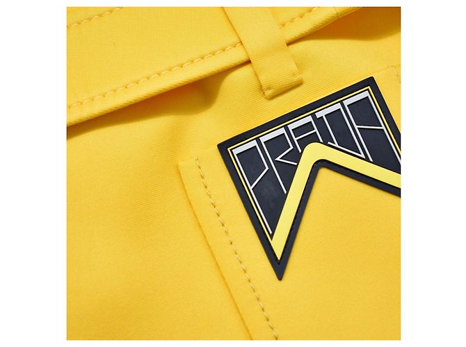 Minifalda Prada de crepé amarillo con cinturón - vista 2