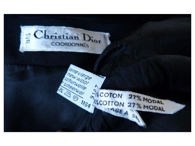 Giacca corta Dior in lana nera con collo in velluto Nero - vista 6