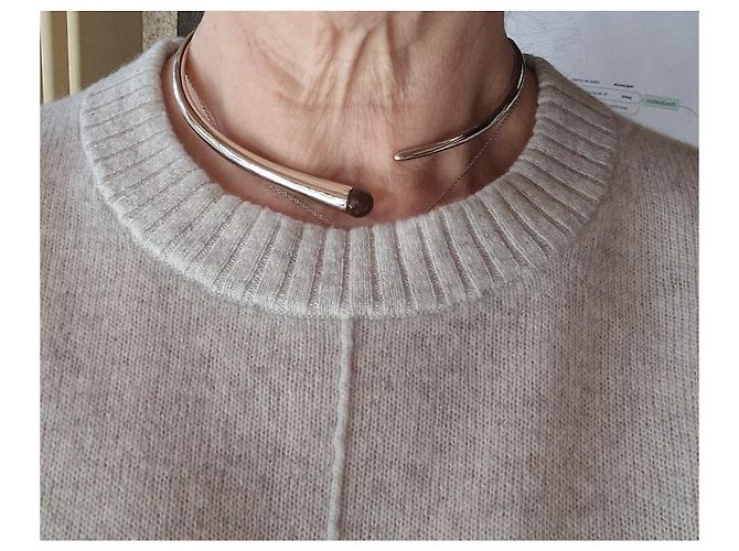 Kenzo Girocollo in argento massiccio con quarzo marrone - vista 2