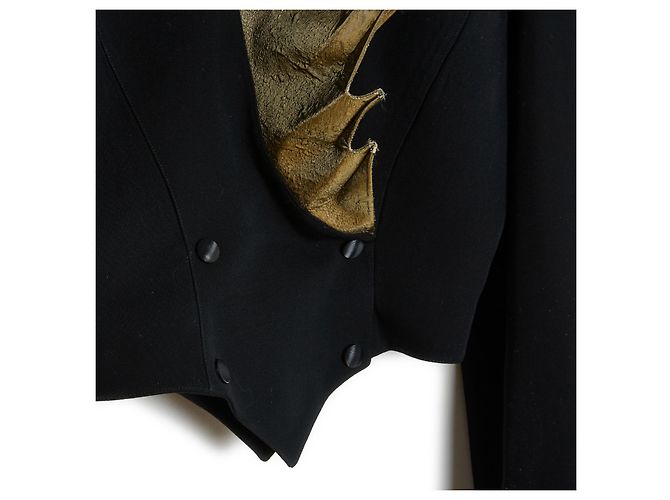Thierry Mugler 1989 Giacca Atlantes Nero Oro FR36 - vista 3