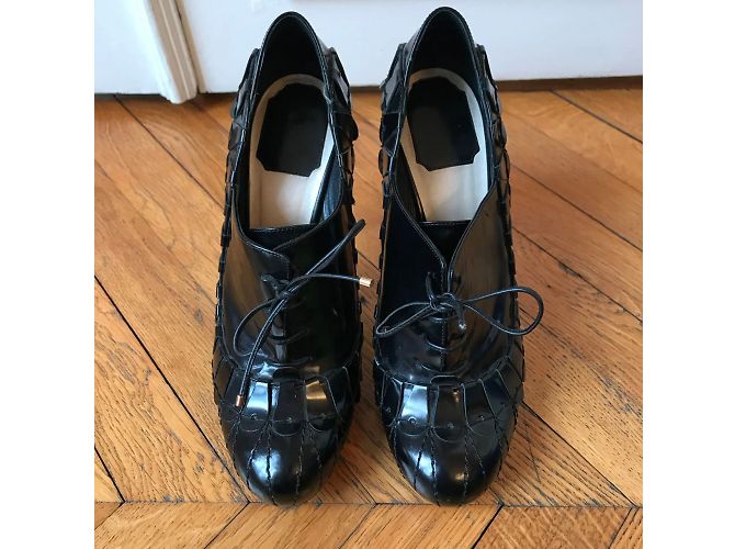 Botines DIOR T.EU 37.5 de cuero charol Negro - vista 3
