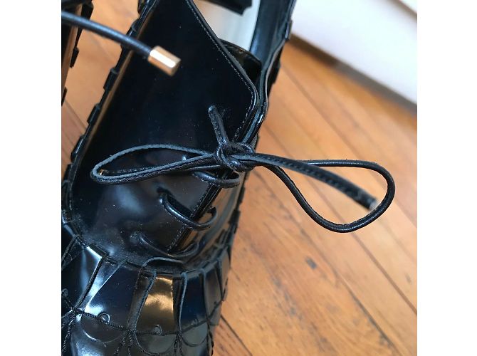 Botines DIOR T.EU 37.5 de cuero charol Negro - vista 4