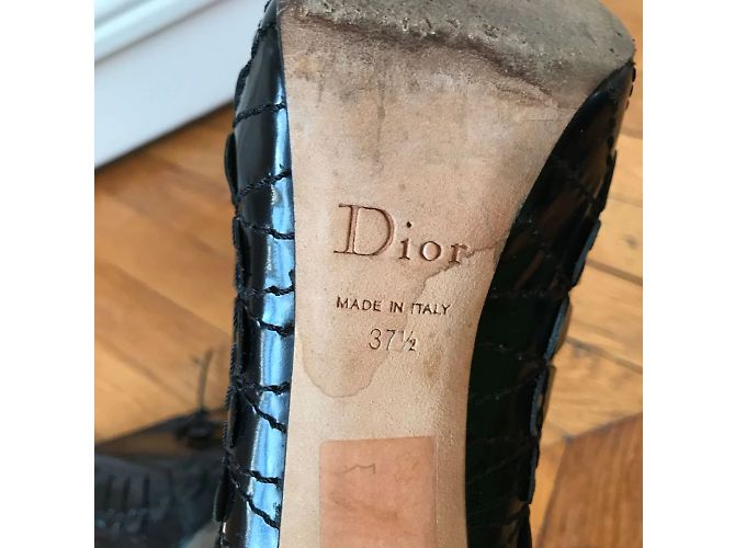 Botines DIOR T.EU 37.5 de cuero charol Negro - vista 7