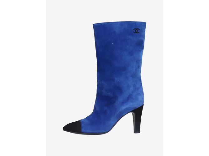 Gabrielle Chanel Blue suede pointed toe boots - size EU 36.5 - view 2