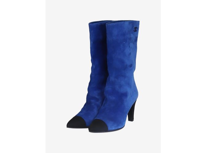 Gabrielle Chanel Blue suede pointed toe boots - size EU 36.5 - view 3