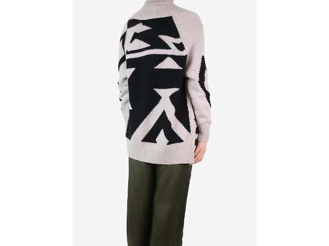 360 Cashmere Grauer Azteken-Cardigan – Größe XS - Ansicht 2