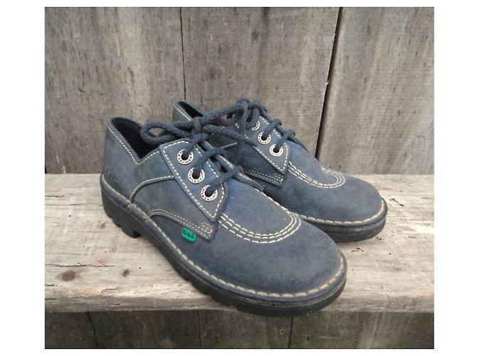 Autre Marque derby Kickers in pelle azzurro 35 Blu chiaro - vista 4
