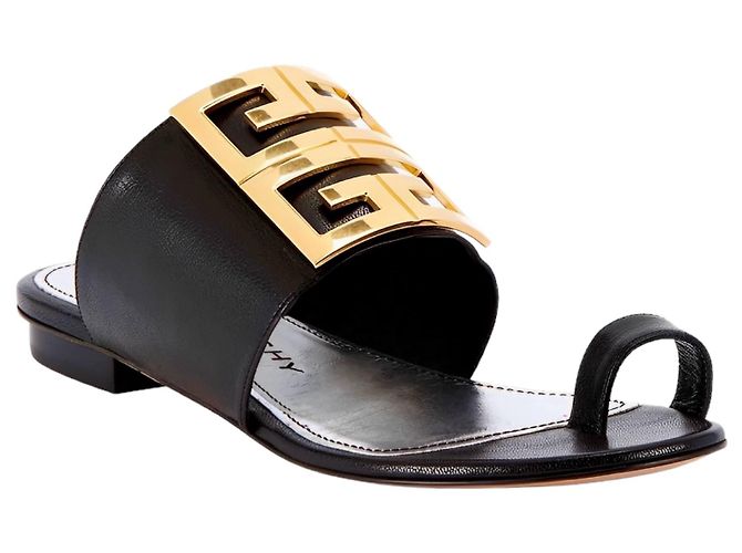 Sandali Givenchy in pelle martellata nera Nero - vista 3