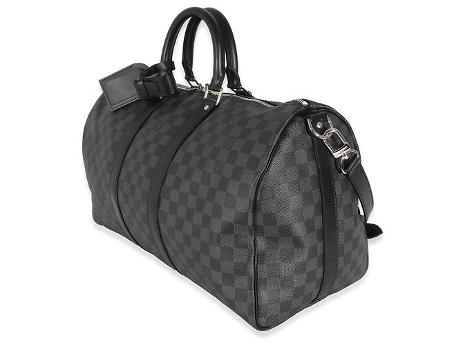Louis Vuitton Keepall Bandoulière 45 em lona Damier Graphite Preto - vista 10