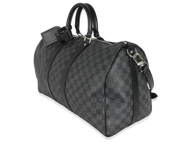 Louis Vuitton Keepall Bandoulière 45 em lona Damier Graphite Preto - vista 3