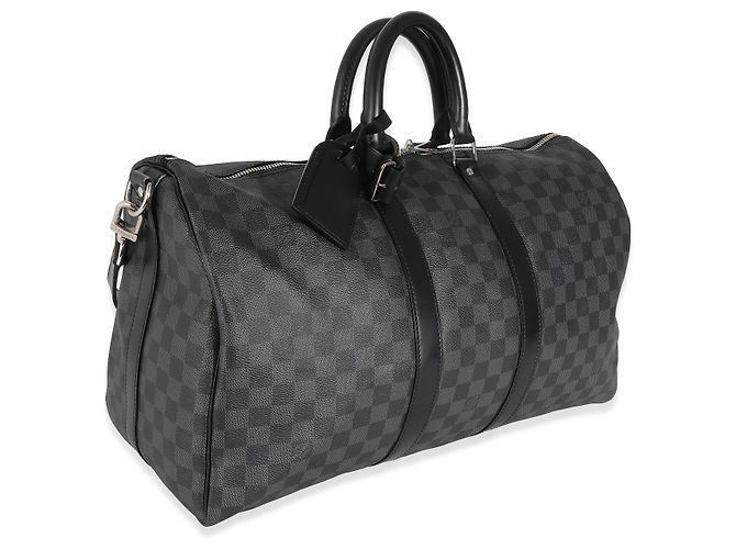 Louis Vuitton Keepall Bandoulière 45 em lona Damier Graphite Preto - vista 4