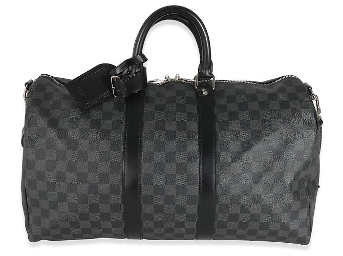 Louis Vuitton Keepall Bandoulière 45 em lona Damier Graphite Preto - vista 7