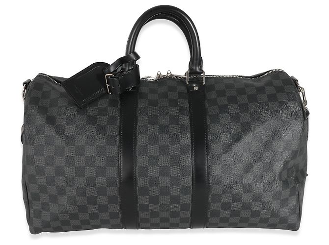 Louis Vuitton Keepall Bandoulière 45 em lona Damier Graphite Preto - vista 8