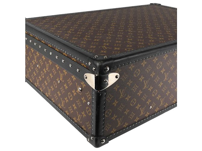Malle Louis Vuitton Monogram Macassar & cuir noir Alzer 70 Marron - vue 5