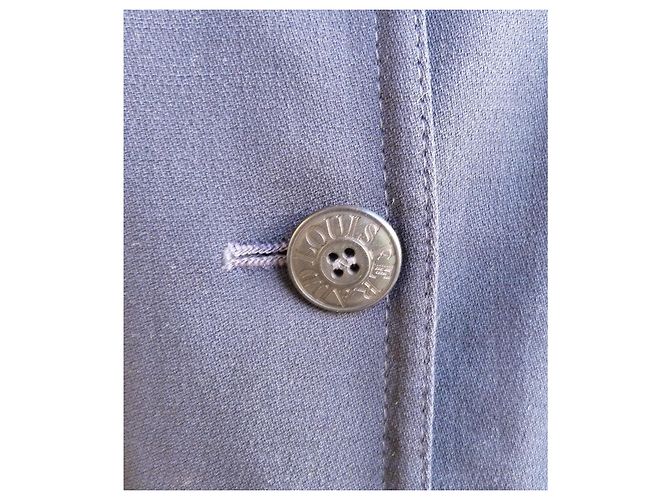Louis Féraud Navy Blue Wool Belted Jacket - view 4