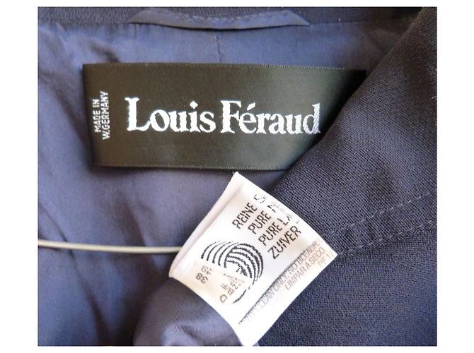 Louis Féraud Navy Blue Wool Belted Jacket - view 6