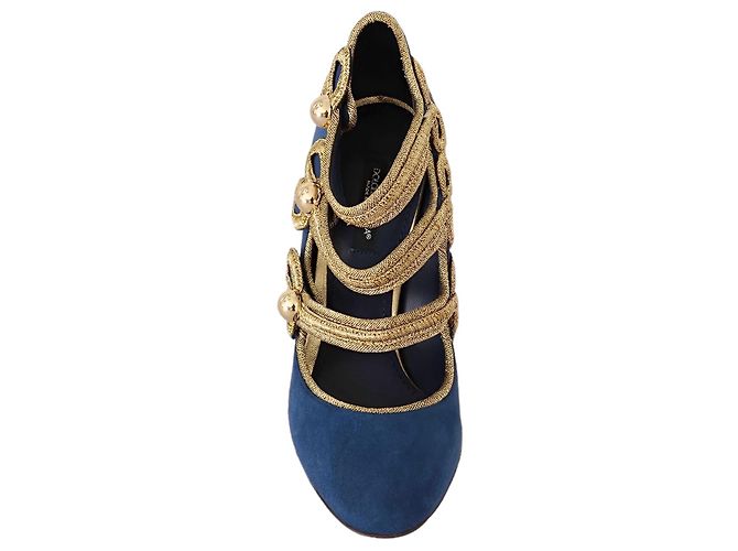 Décolleté Mary Jane Dolce & Gabbana blu scuro scamosciato 37 - vista 2