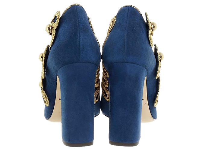 Décolleté Mary Jane Dolce & Gabbana blu scuro scamosciato 37 - vista 3